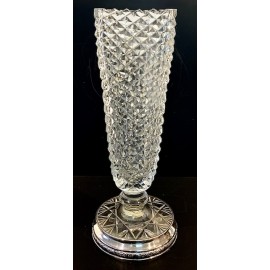 Vaso di vetro con base d'argento primi 900