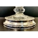 Jarrón de cristal tallado con base de plata