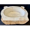 Holy water stoup in white marble 19th