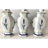 Garniture of five 18th Dutch Delft majolica vases