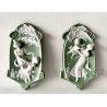 Pair of biscuit high-reliefs art nouveau (1890-1910)