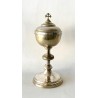 Ciborium in silver-plated metal, final 19th