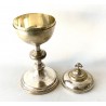 Ciborium in silver-plated metal, final 19th