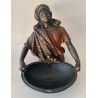 "Moor with tray" orientalist sculpture in polychrome terracotta
