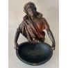 "Moor with tray" orientalist sculpture in polychrome terracotta