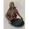 "Moor with tray" orientalist sculpture in polychrome terracotta