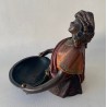 "Moor with tray" orientalist sculpture in polychrome terracotta