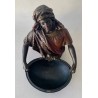 "Moor with tray" orientalist sculpture in polychrome terracotta