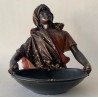"Moor with tray" orientalist sculpture in polychrome terracotta