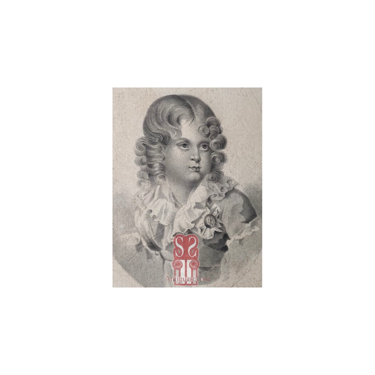 Retrato de niño al lápiz, siglo XIX