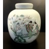 Jarrón chino de porcelana, Qing, siglo XIX