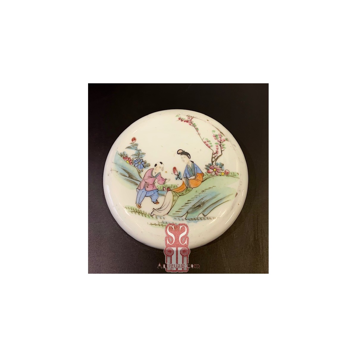 Jarrón chino de porcelana, Qing, siglo XIX