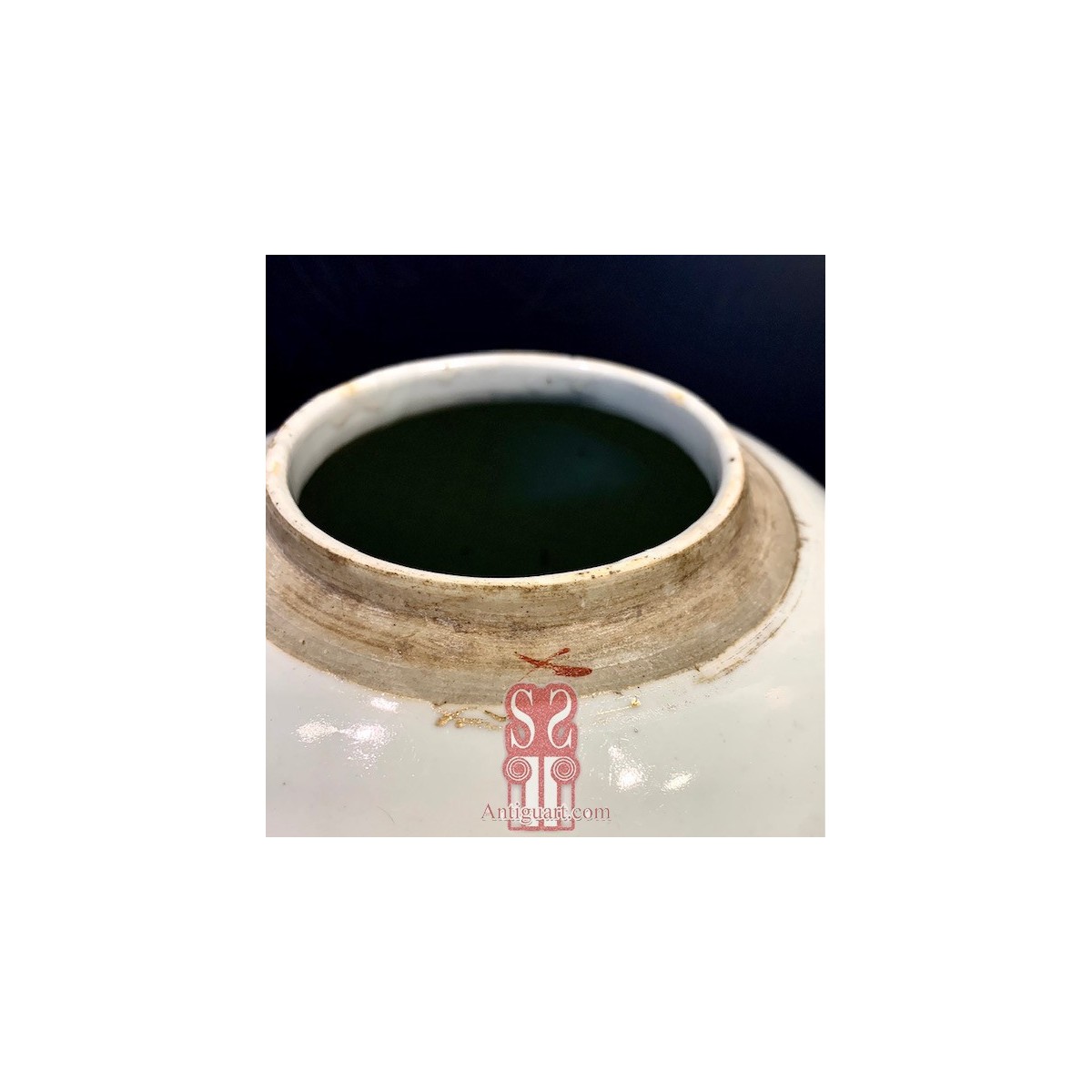 Jarrón chino de porcelana, Qing, siglo XIX