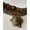 Cuerno de asta con montura en bronce, siglo XIX