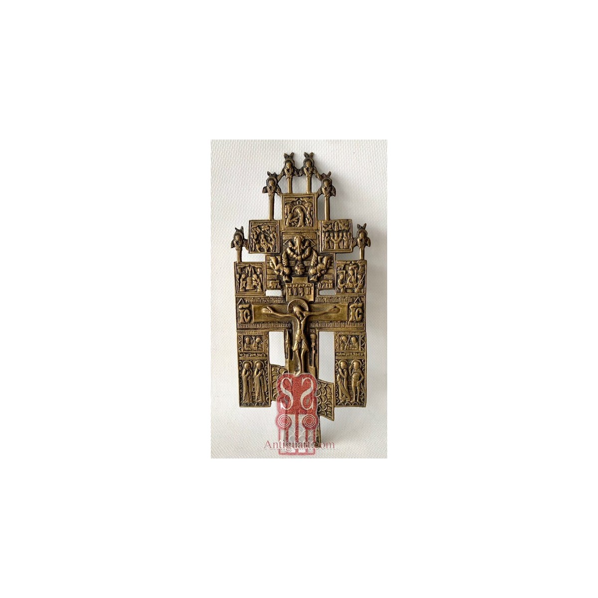 Orthodox bronze crucifix, Russia,  19th