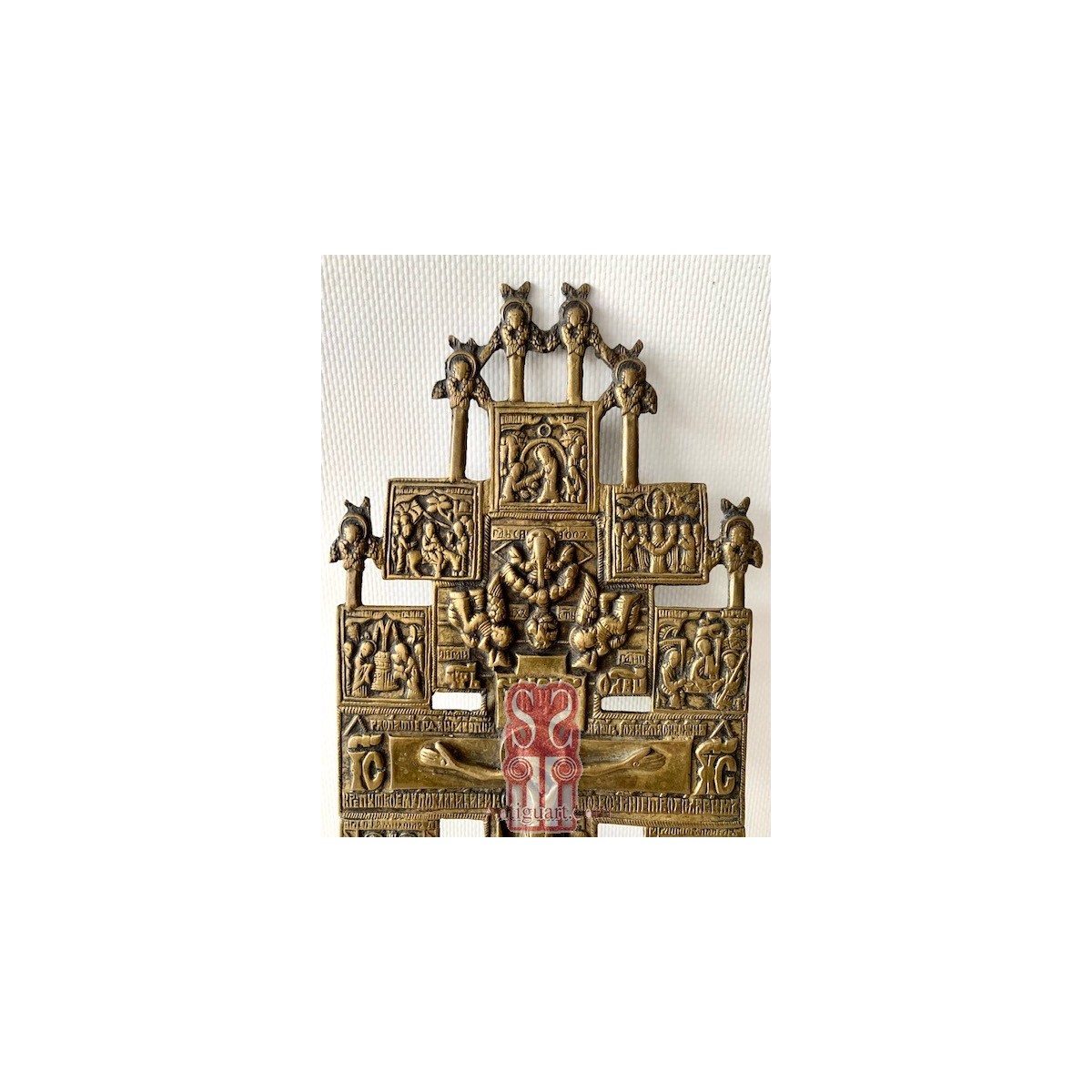 Crocifisso in bronzo ortodosso, Russia,  XIX secolo