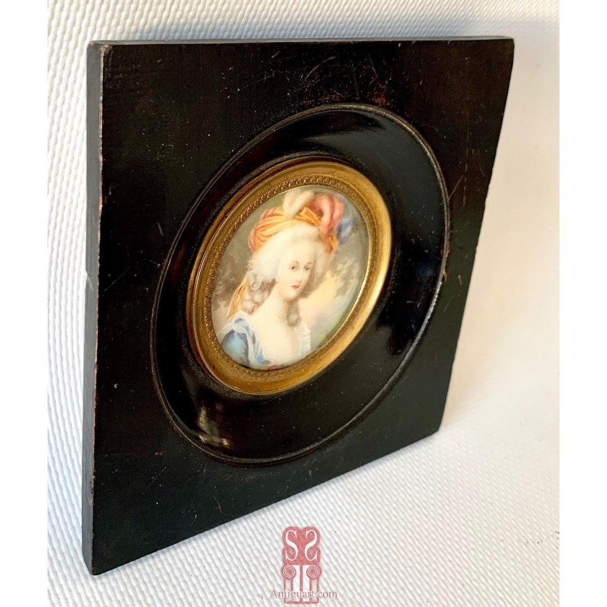 Miniatura del siglo XIX, retrato de mujer.