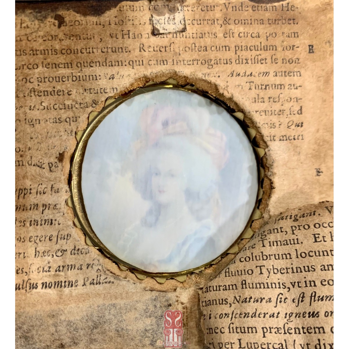 Miniatura del siglo XIX, retrato de mujer.