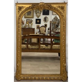 Grande specchiera dorata del XIX secolo