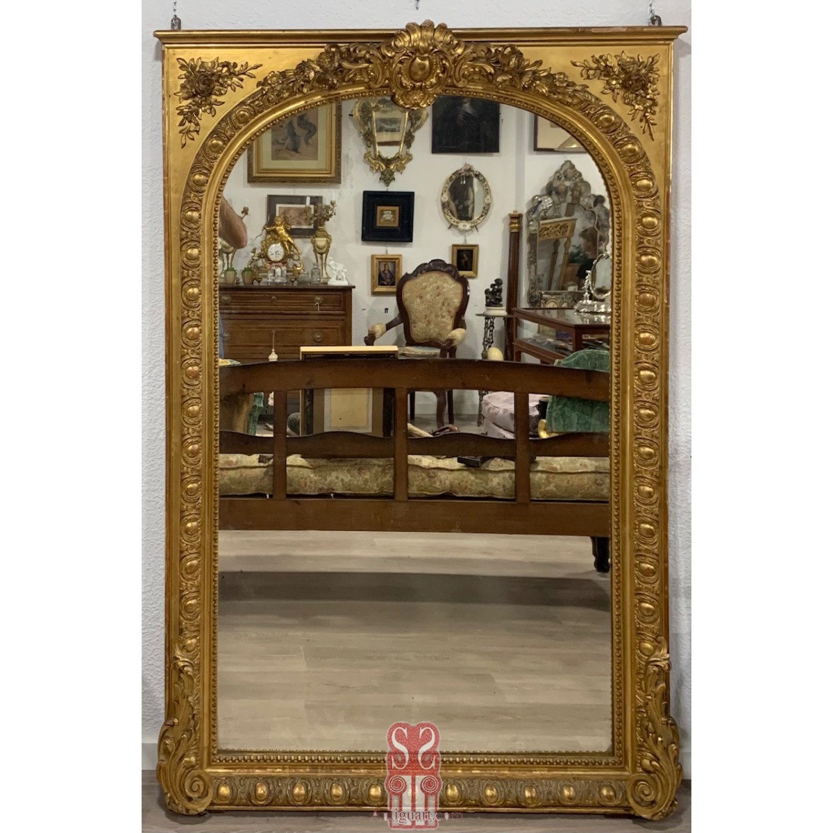 Large gilt mirror 19th