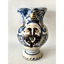 Enamelled majolica jug, Pesaro Italy, 18th 