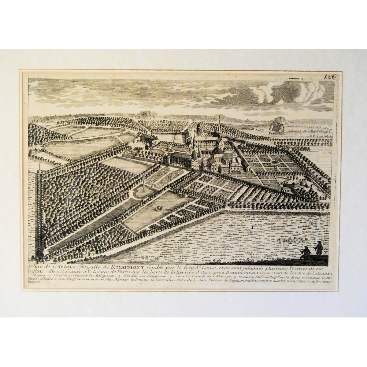 Abadía Real de Royaumont, grabado, siglo XVIII.