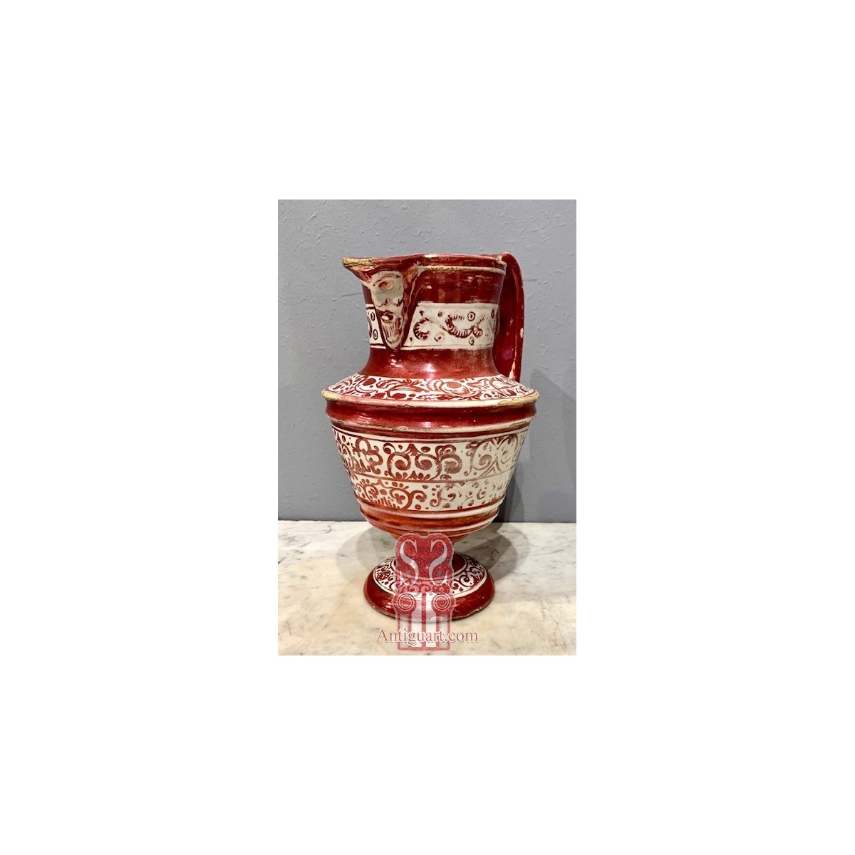 Jarra de pico, cerámica de reflejo metálico, siglo XIX