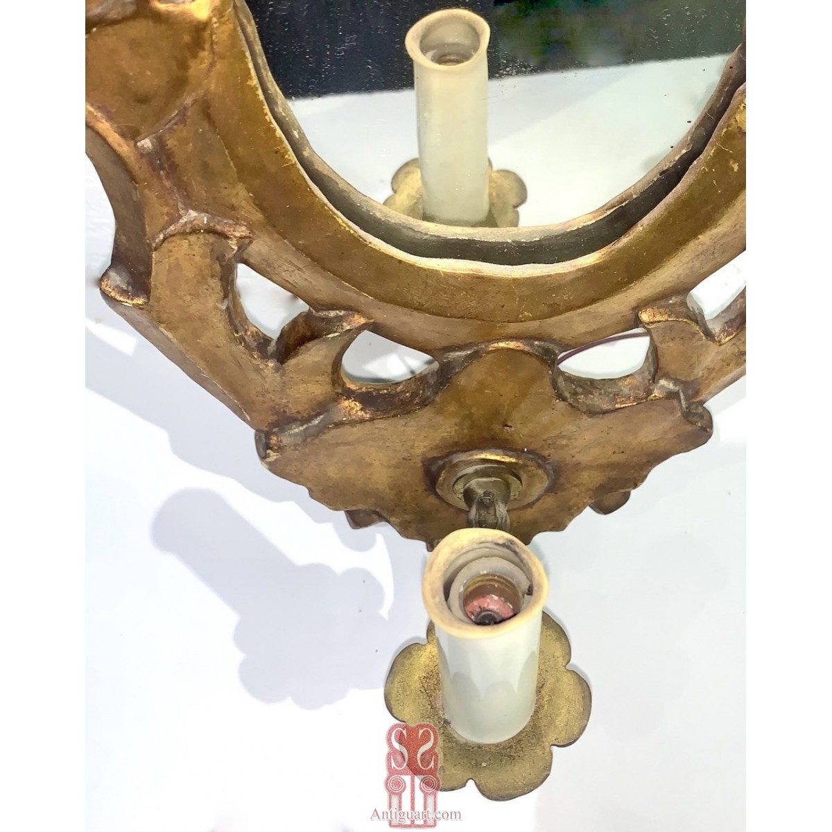 Pareja de cornucopias apliques, siglo XIX.