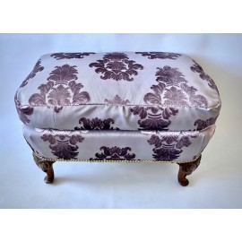 Footstool, ottomans, pouffes, petit point. Antiques footrest.  First half of the 20th century.