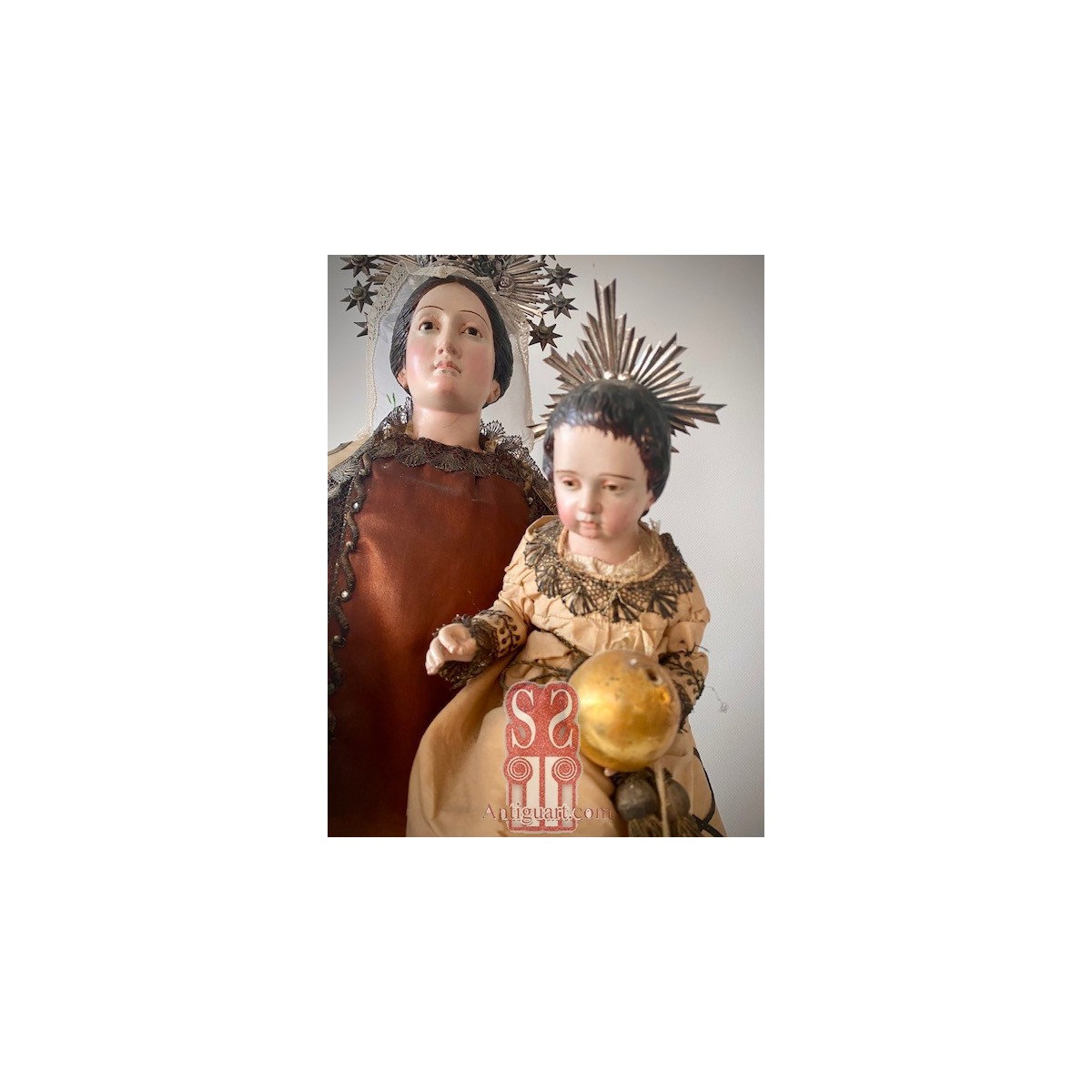 Virgen del Cramen con el Niño. Cap i pota,talla policromara, Mitad Siglo XIX.