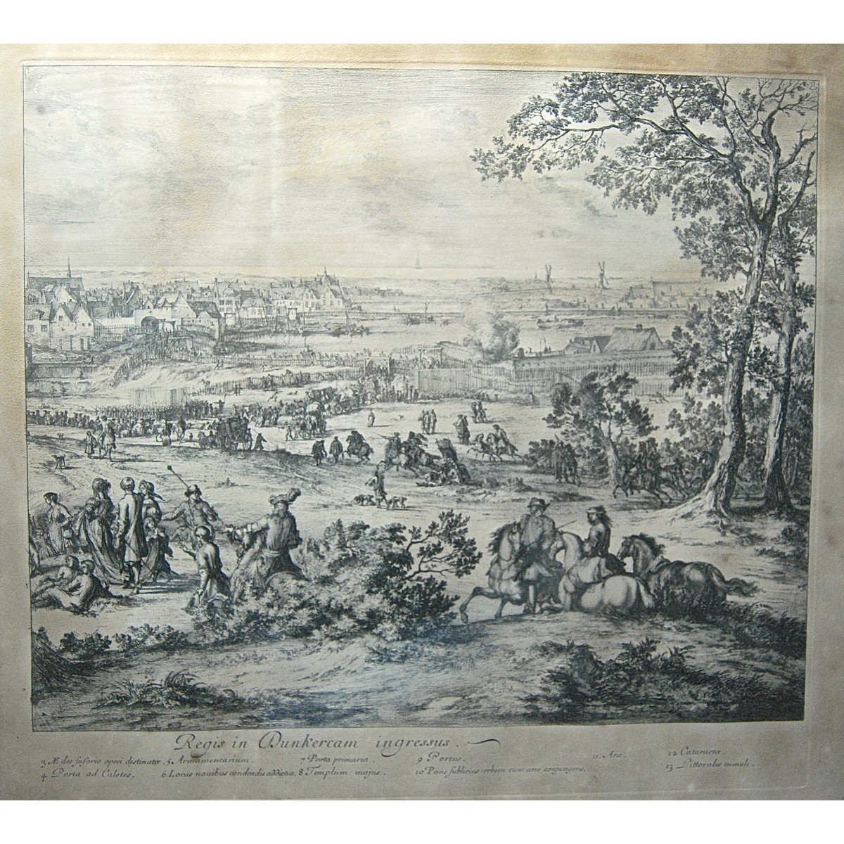 Batalla de las dunas, grabado del siglo XVIII.