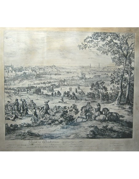 Batalla de las dunas, grabado del siglo XVIII.