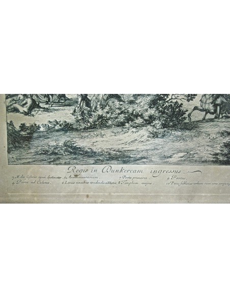 Batalla de las dunas, grabado del siglo XVIII.