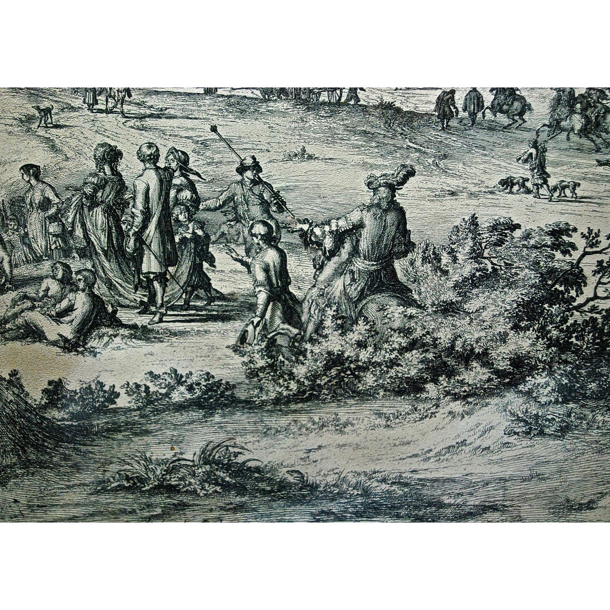 Batalla de las dunas, grabado del siglo XVIII.