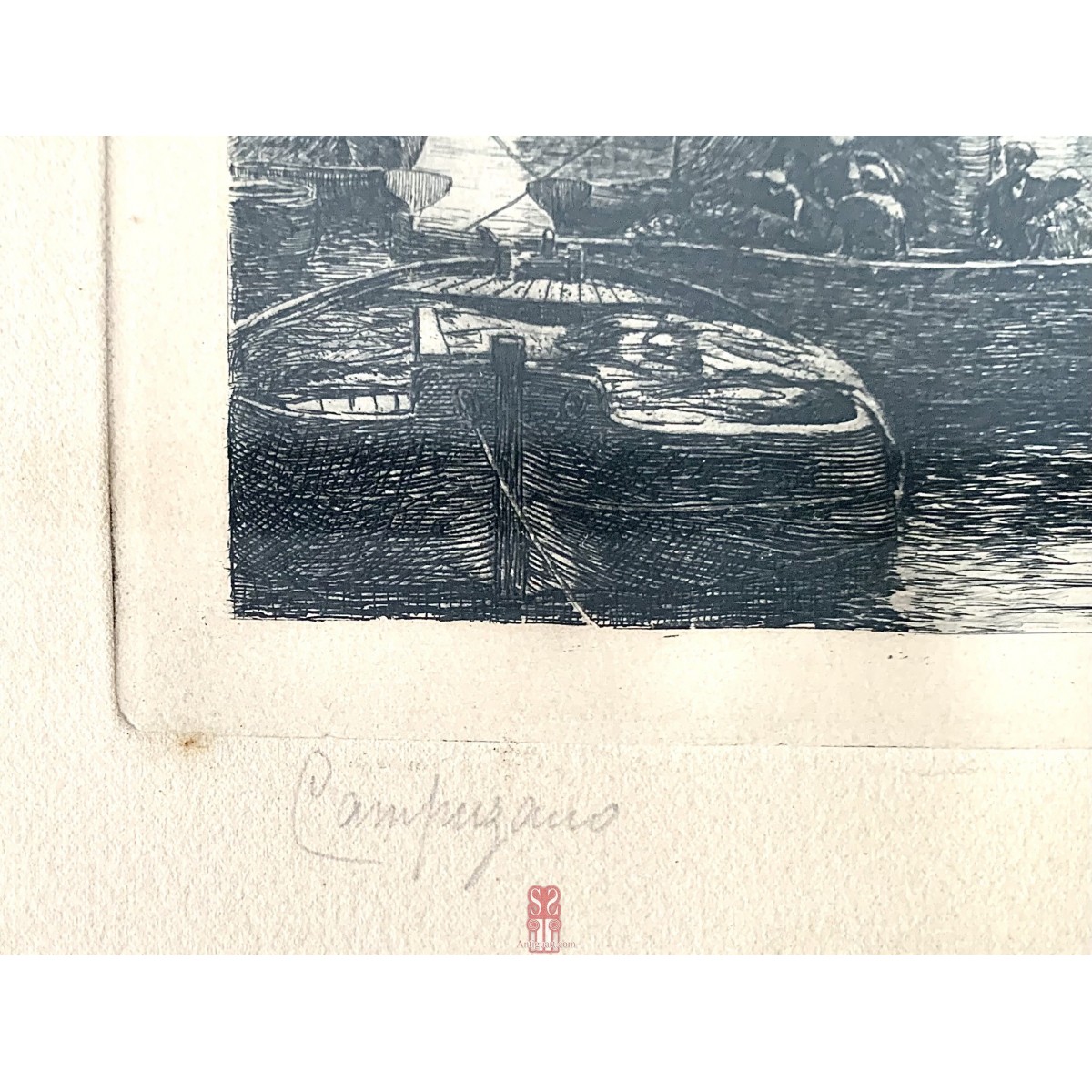 Marina, grabado al aguafuerte de Tomás Campuzano y Aguirre 