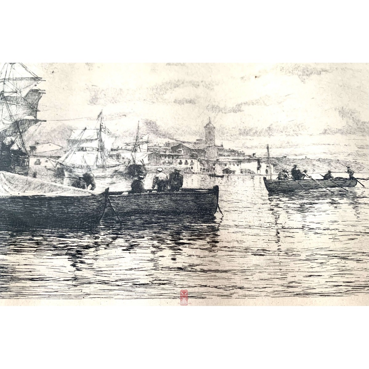 Marina, grabado al aguafuerte de Tomás Campuzano y Aguirre 