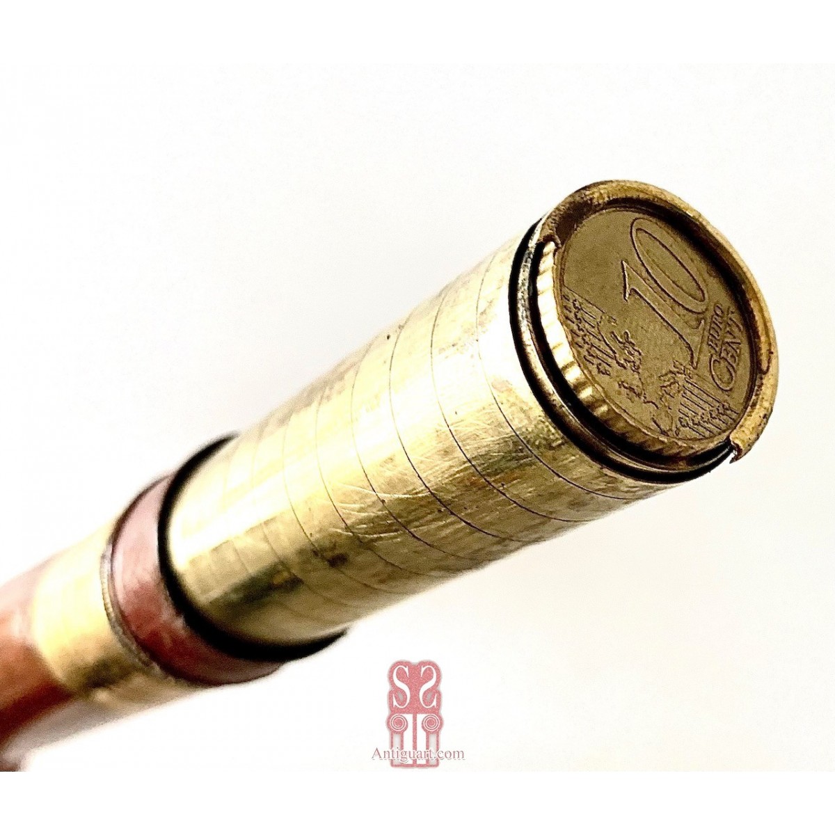 Walking stick coin holder