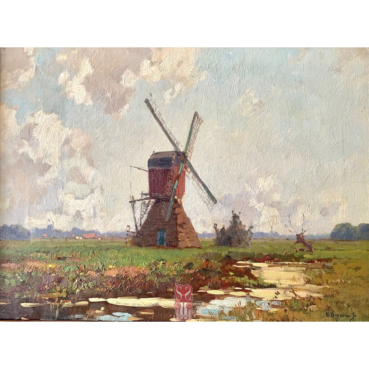 Herman Bogman jr. La Haya 1890-1975 Molino de viento holandés