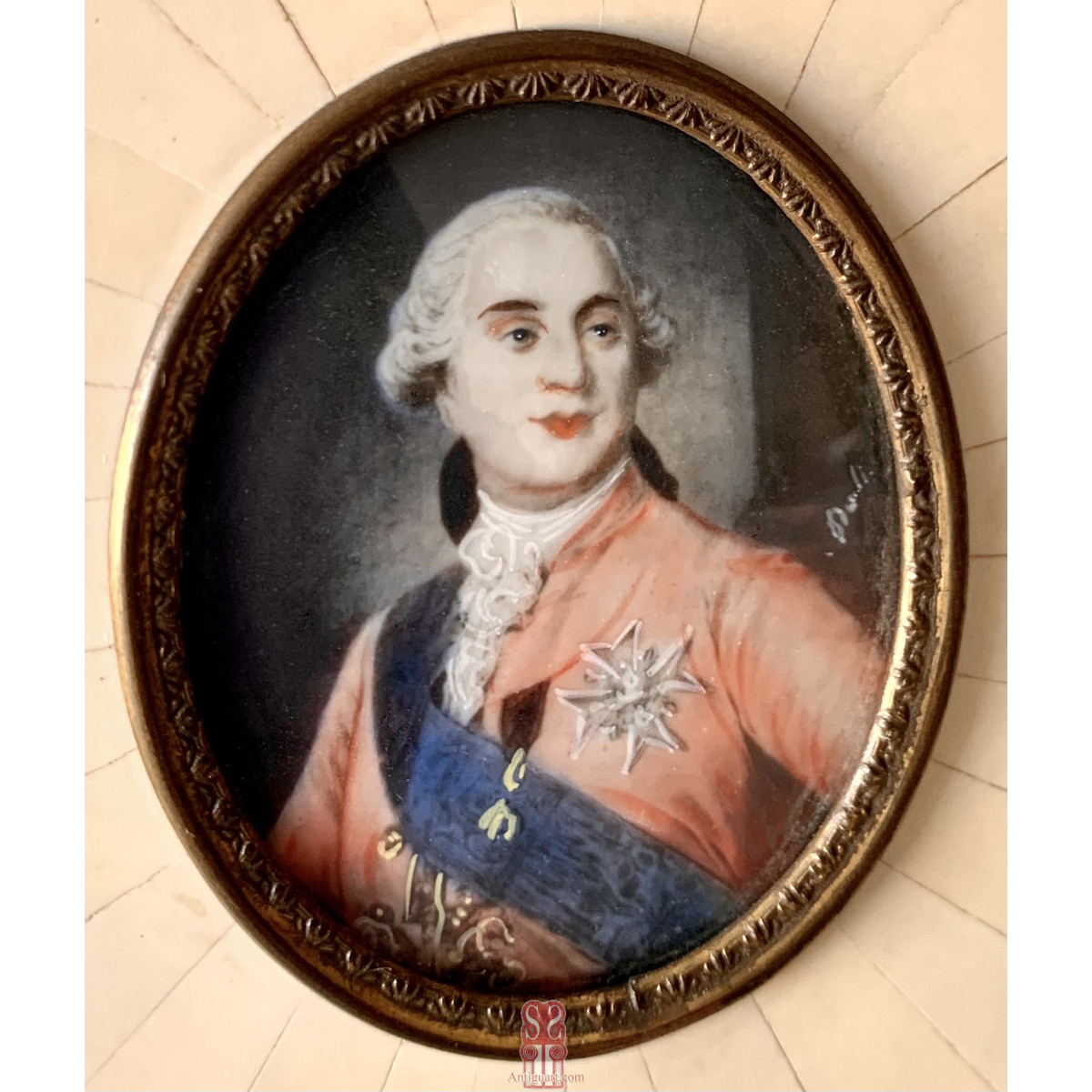 Miniatura del siglo XIX, retrato de Luis XVI.