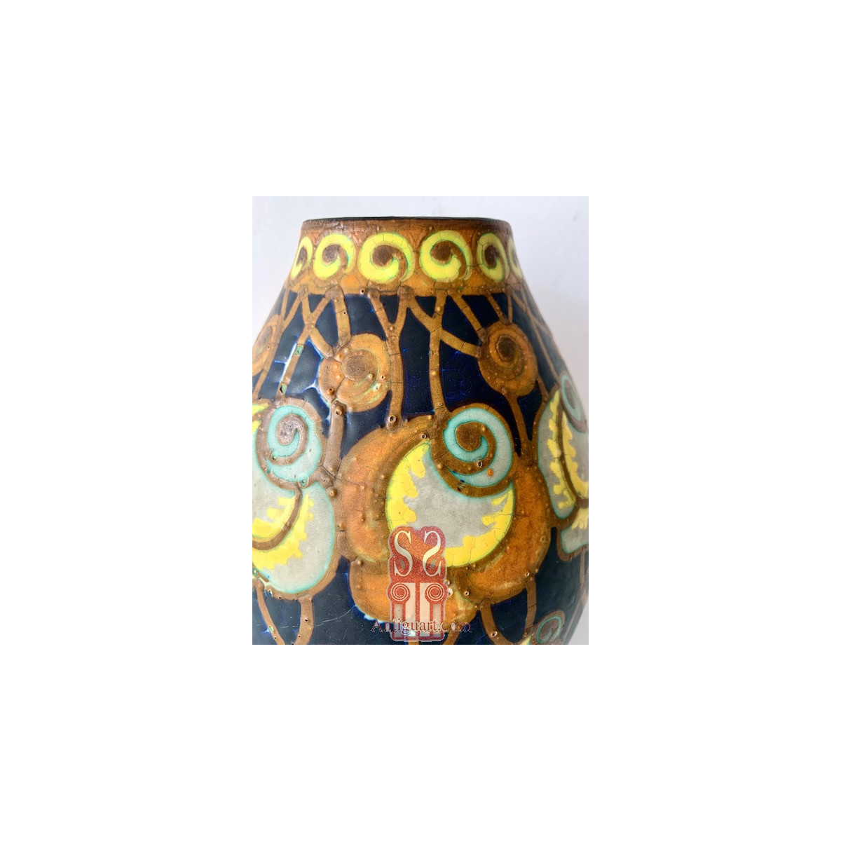 Jarrón de cerámica art deco, Keramis Boch