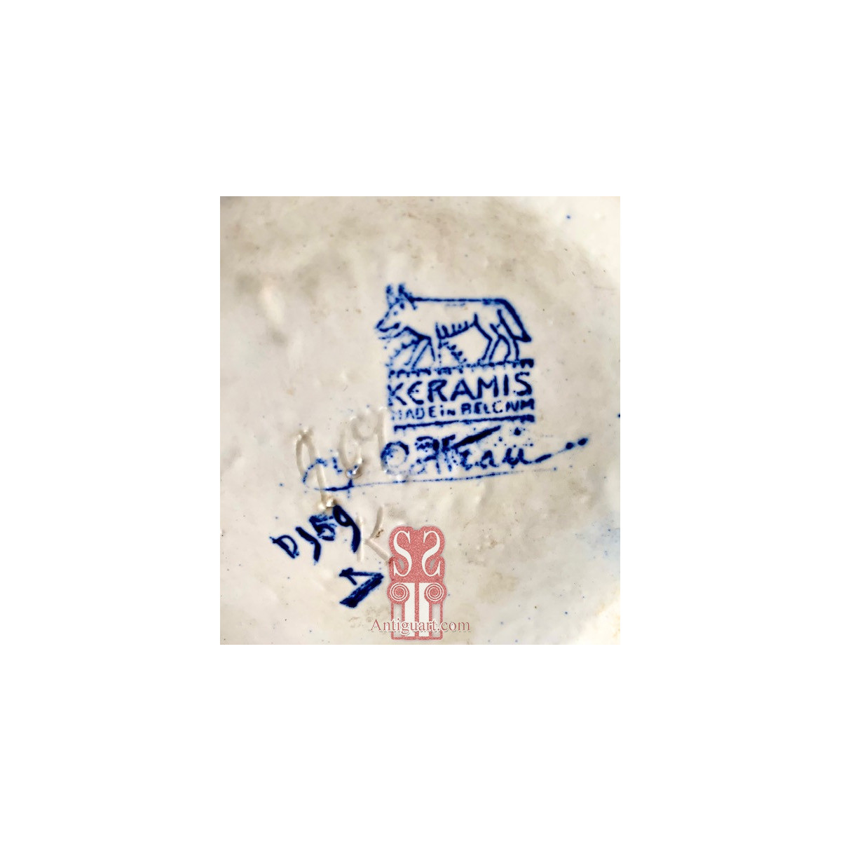 Jarrón de cerámica art deco, Keramis Boch