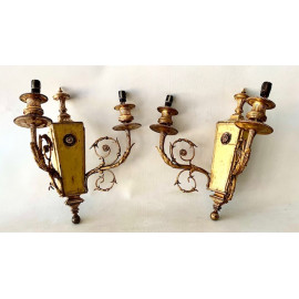 Pair of two-light wall lamps 19th 2
