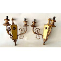 Pair of two-light wall lamps 19th