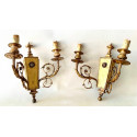 Pair of two-light wall lamps 19th