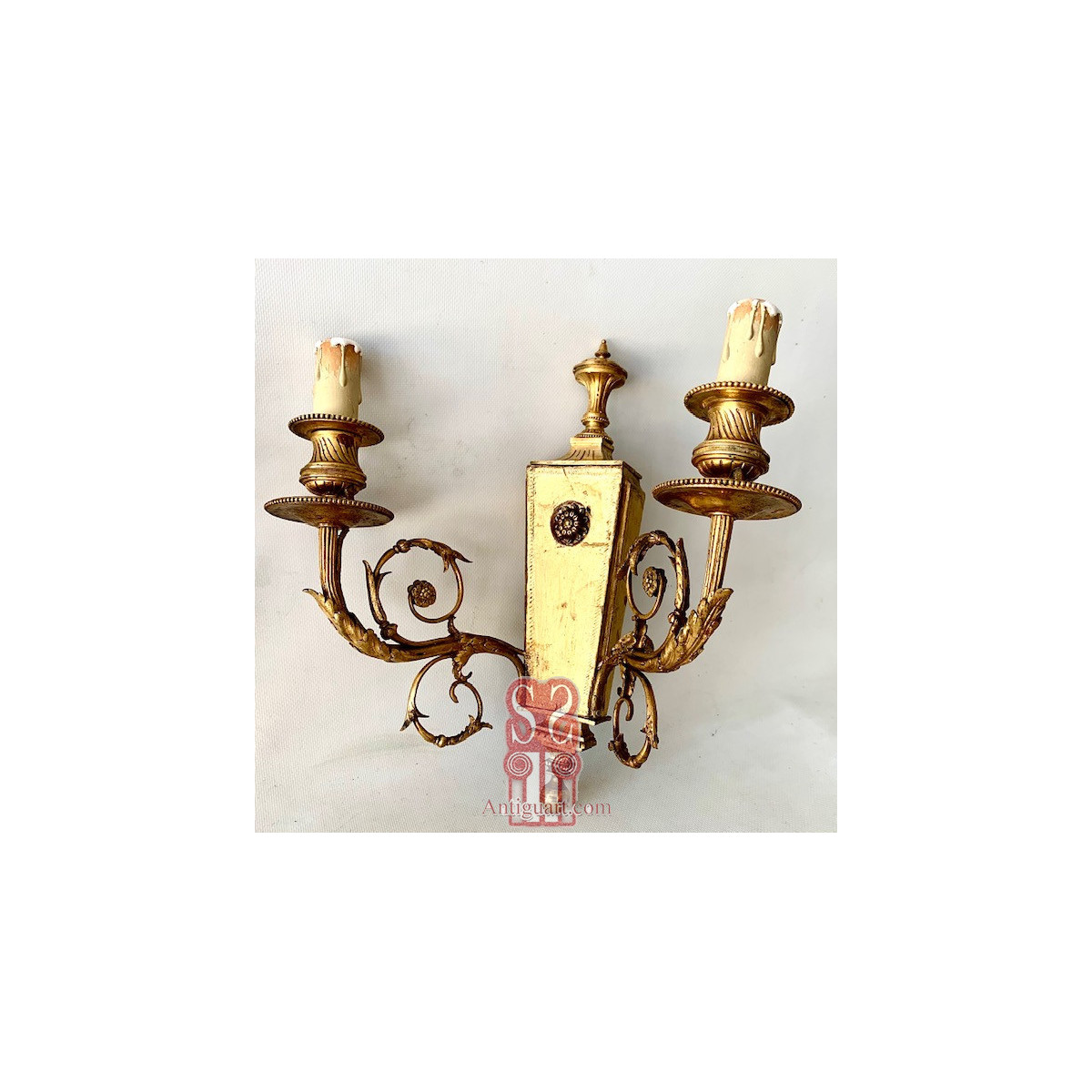 Pair of two-light wall lamps 19th