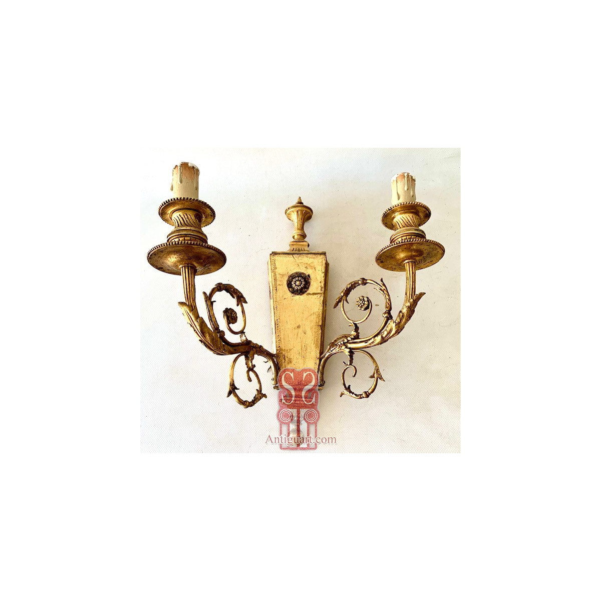 Pair of two-light wall lamps 19th