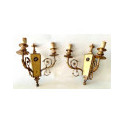 Pair of two-light wall lamps 19th