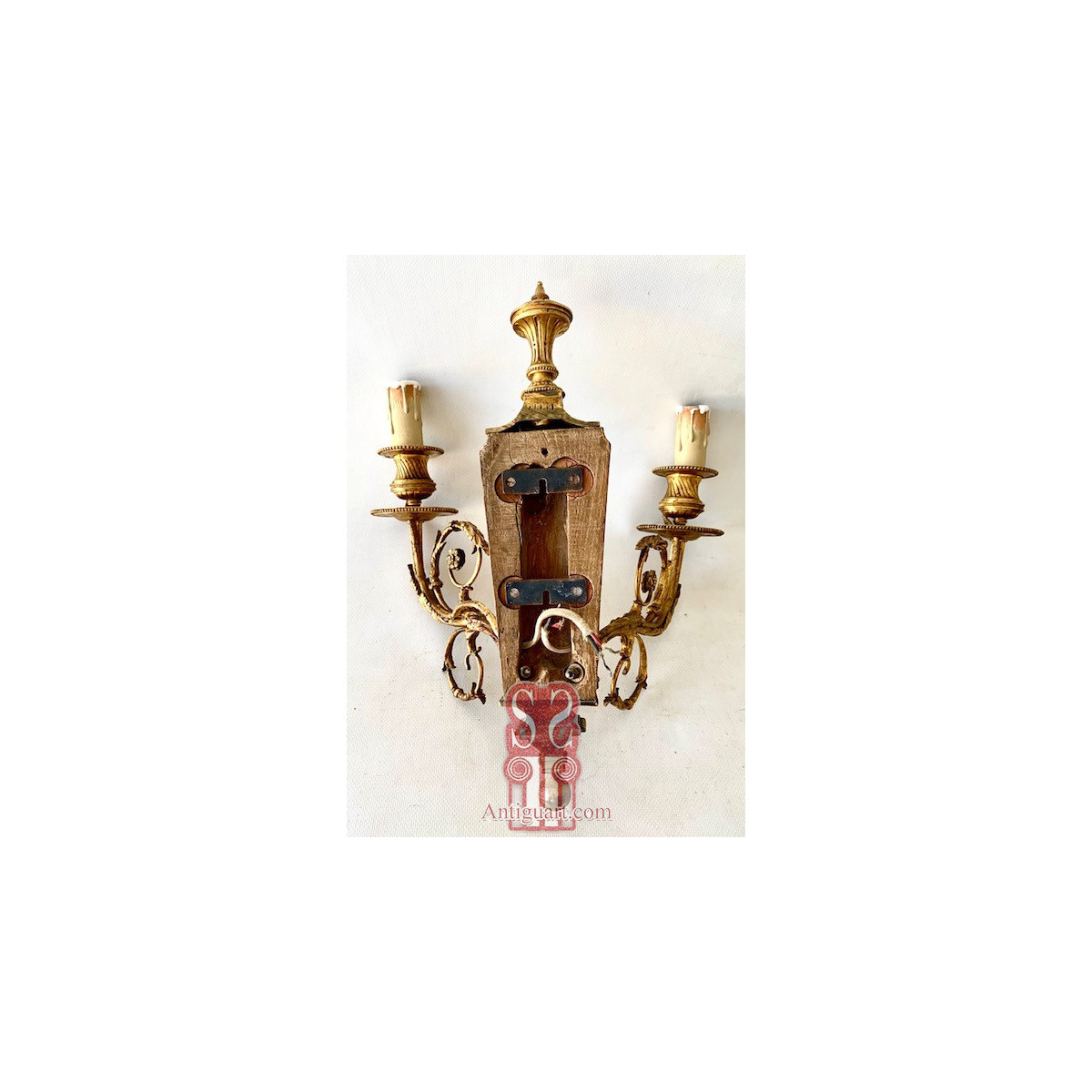 Pair of two-light wall lamps 19th