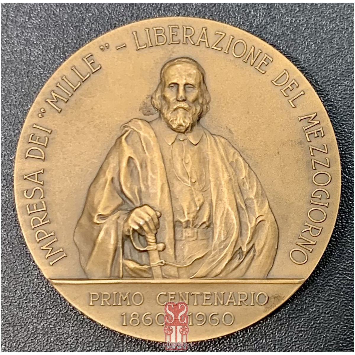 Medaglia di bronzo commemorativa, liberazione del mezzogiorno, 1860-1960, “Impresa dei Mille”