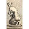 Grabado del siglo XIX, estatua clásica.